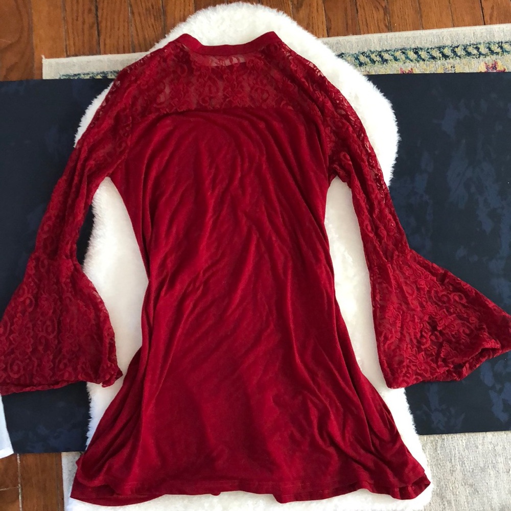 SHEIN Red lace dress